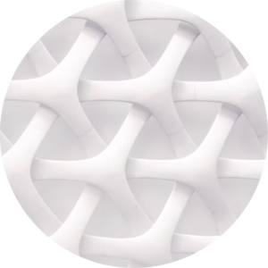 Abstract white woven pattern in a circular crop, resembling a geometric lattice texture with soft 3D shading