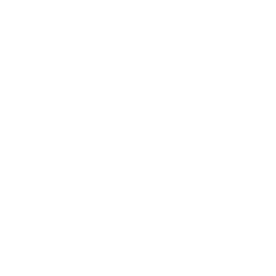 White line-drawn atom icon with three intersecting orbits surrounding a central sun-like circle with rays on a black background.